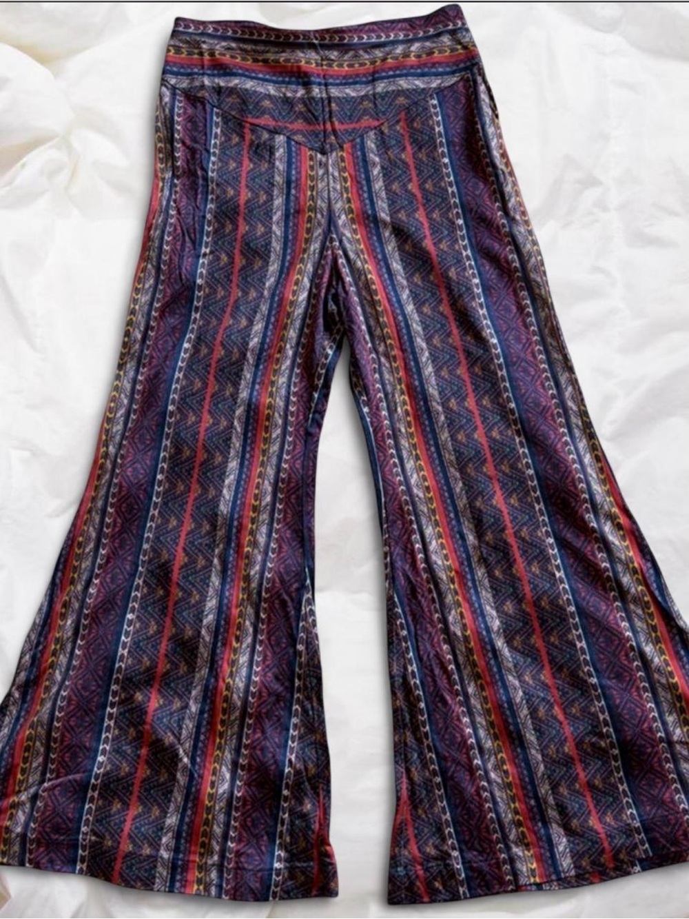 Free People Multicolored Geometric / Boho / Tribal  Wide-Leg Flared Pants XS